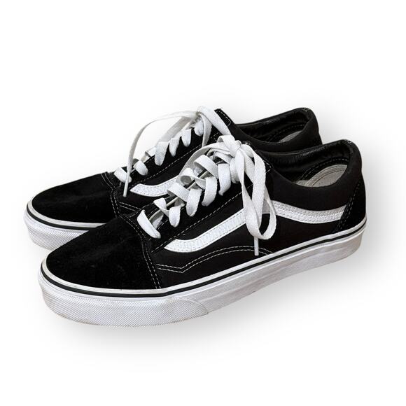 VANS Old Skool Black White Mens 6 Womens 7.5 Skate Shoes Suede Sneakers Casual - Picture 3 of 9